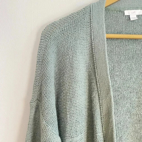 J. Jill Green Knit Open Front Cardigan - Picture 2 of 12